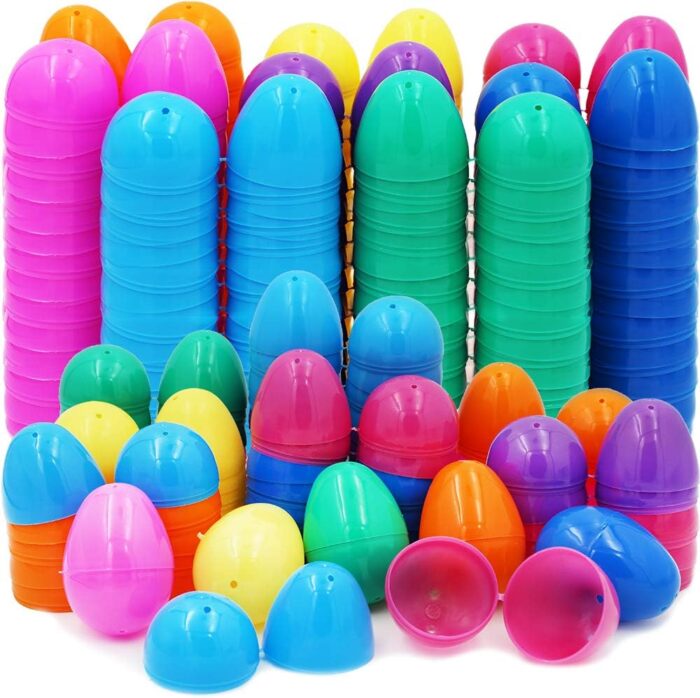 Fillable Easter Eggs with Hinge Bulk Colorful Bright Plastic Easter Eggs, Perfect for Easter Egg Hunt, Suprise Egg, 2.25" Assorted Colors (12-Pack)