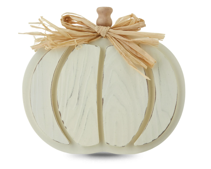 7 in Harvest Pumpkin Tabletop Decoration, White, Way to Celebrate