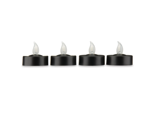 Halloween Flameless Black LED Tealight Candles, 4 Count, Way to Celebrate