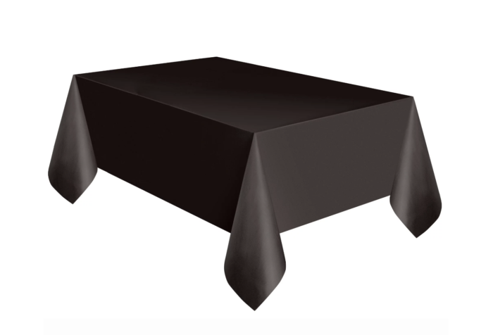 Way To Celebrate! Black Plastic Party Tablecloth, 108in x 54in