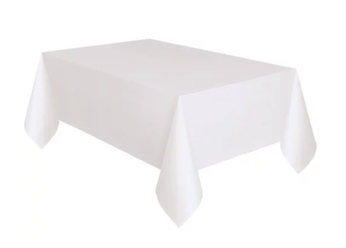 Way to Celebrate! White Plastic Party Tablecloths, 108 x 54in, 3ct